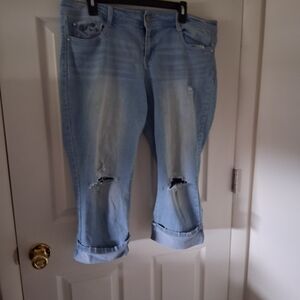 lei Light Blue Distressed Boyfriend Jeans